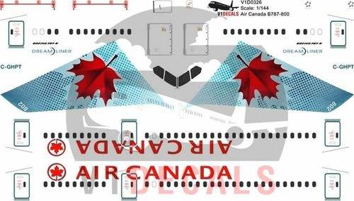 V1 Decals Boeing 787-8 Air Canada for 1/144 Revell Model Airplane Kit V1D0326 - Picture 3 of 8