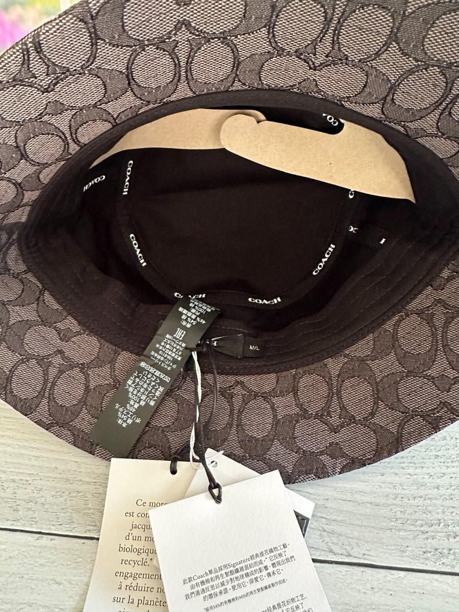 Coach Unisex Jacquard Bucket Hat - Size Medium for sale
