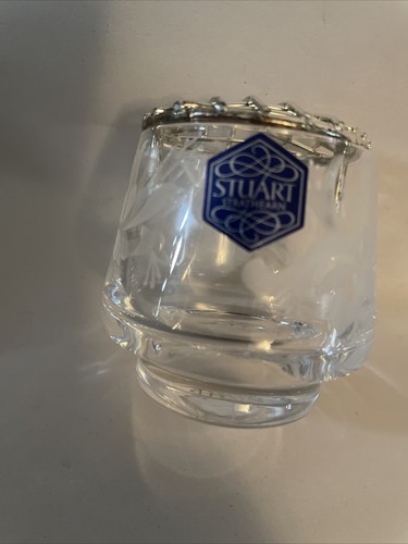 Miniature Vintage Stuart Crystal Etched With Floral Design Cut Glass Rose Bowl - Picture 8 of 8