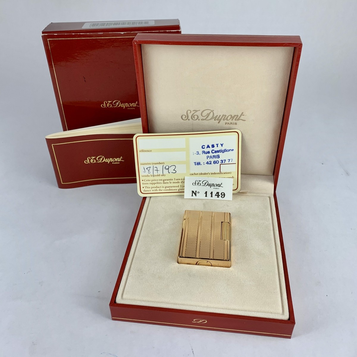 S.T. Dupont No 1149 Lighter Box and Papers | eBay
