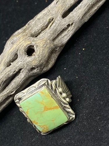 Bague en argent sterling turquoise Navajo Royston amérindienne fait main taille 11 - Photo 2/9