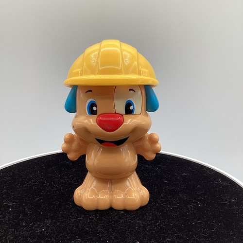 Mattel FISHER PRICE Laugh & Learn PUPPY Dog Rattle 4" Construction Hat Toy 2014