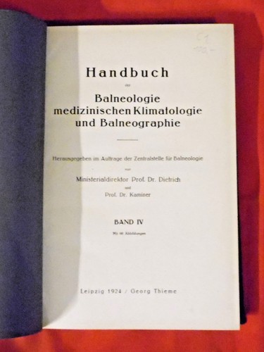 Handbuch der Balneologie med. Klimatologie und Balneographie Band IV , HC , 1924 - Picture 4 of 12