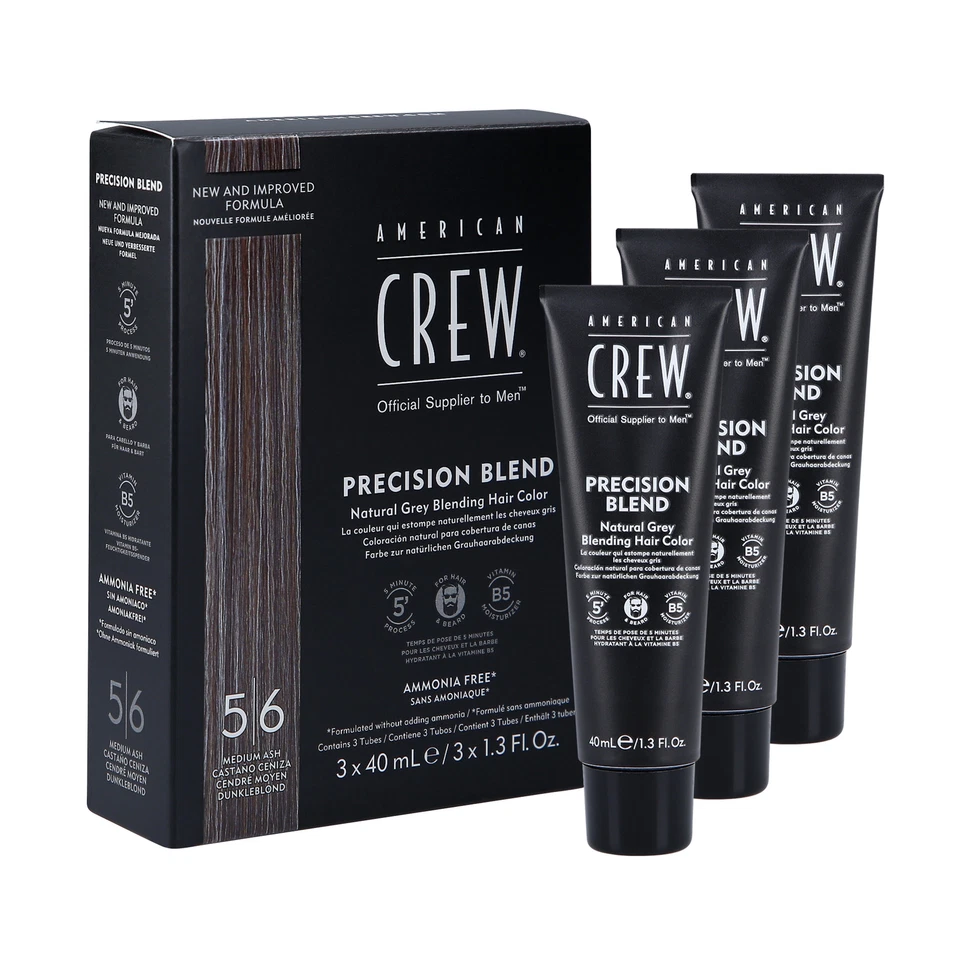 AMERICAN CREW Precision Blend Haartönung Medium Ash (5-6) 3x40ml