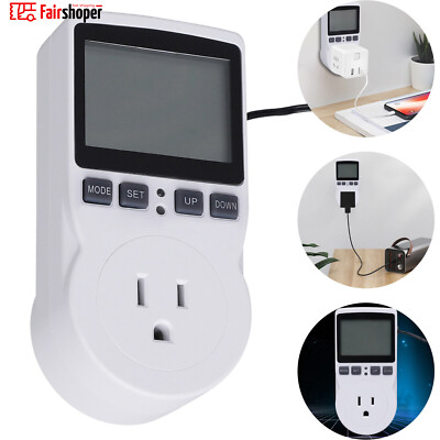 Digital Plug in Thermostat Timer Switch Socket Temperature Controller Switch USA