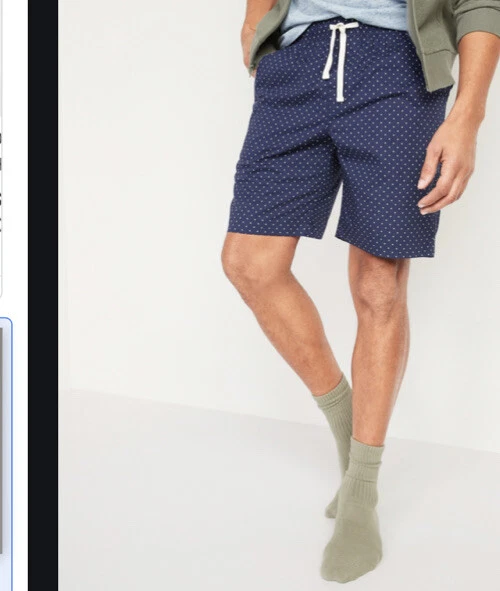NWT MEN S OLD NAVY POPLIN PAJAMA SHORTS COLOR BLUE WITH WHITE DOTS SIZE XXL