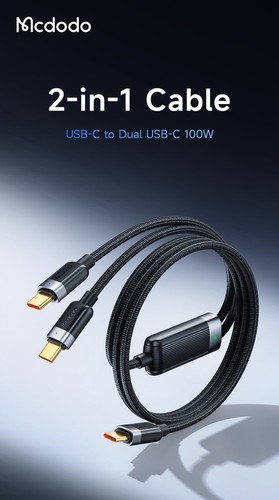 Mcdodo 100W 2 IN 1 Fast USB-C To Type C PD Charging Cord For iPhone 16 Samsung - Picture 7 of 14