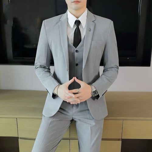 Quality 3 Pieces suit set men's business professional dress Wedding Work & Party - Picture 4 of 17