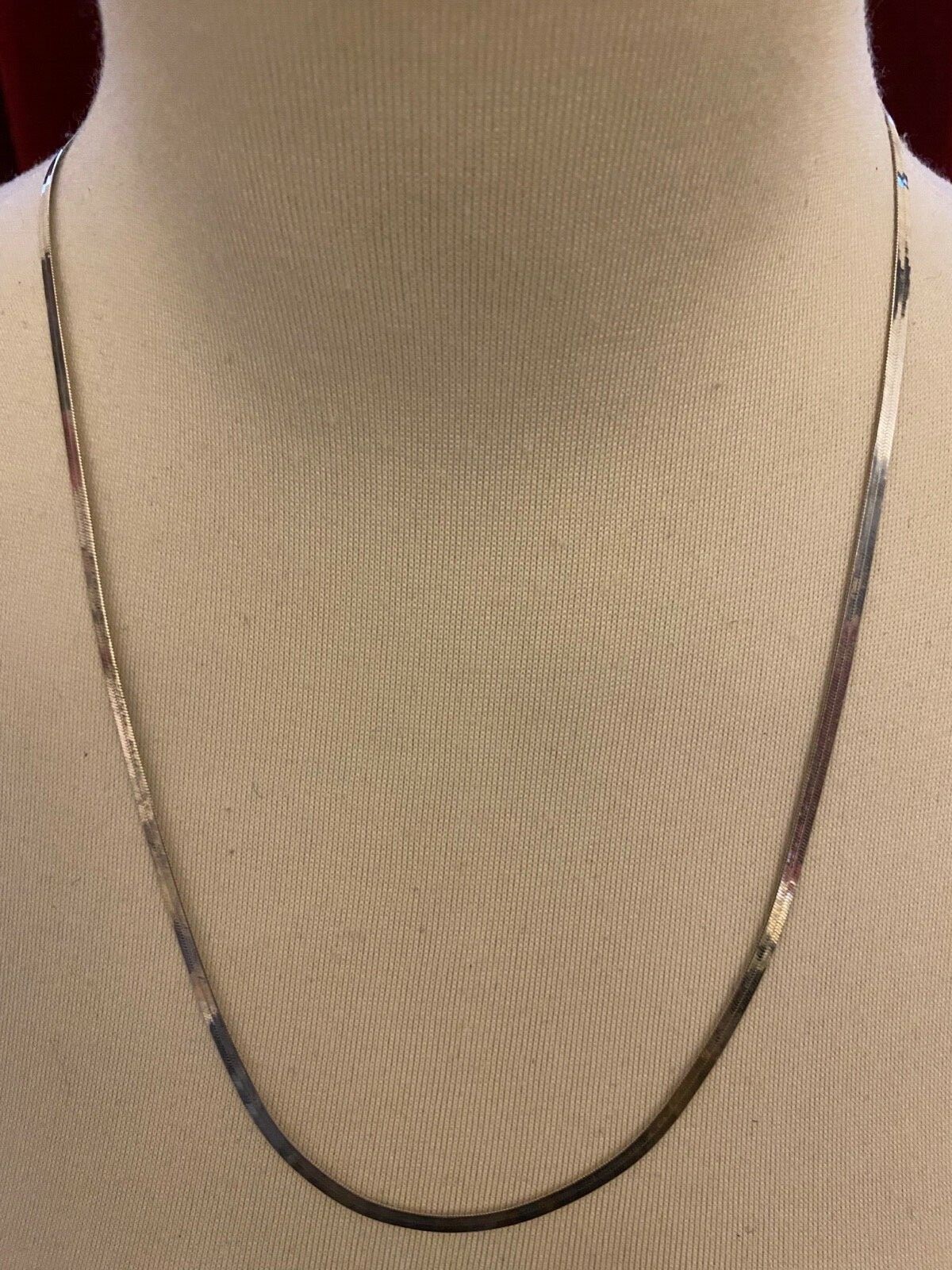925 Sterling silver 24" Herringbone Chain, 4mm wide Gem