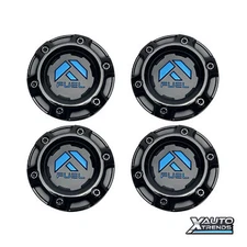 4 x Fuel Off-Road Black Wheel Center Cap w/ Blue Logo 1004-68BLDK