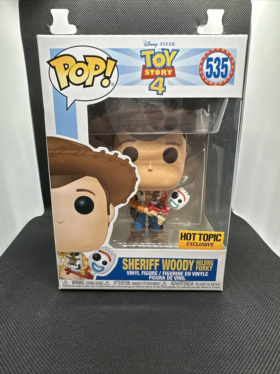 POP! Funko Disney Pixar Toy Story 4 Sheriff Woody Holding FORKY Vinyl  Exclusive #535