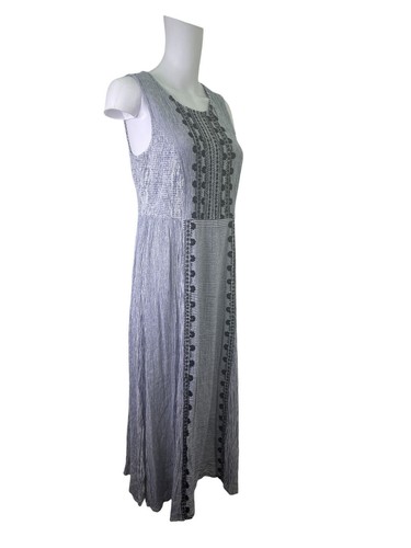 FAT FACE Fit & Flare Dress Size Medium 12 Blue Cotton Floral Stripe Womens EU40 - Picture 8 of 11