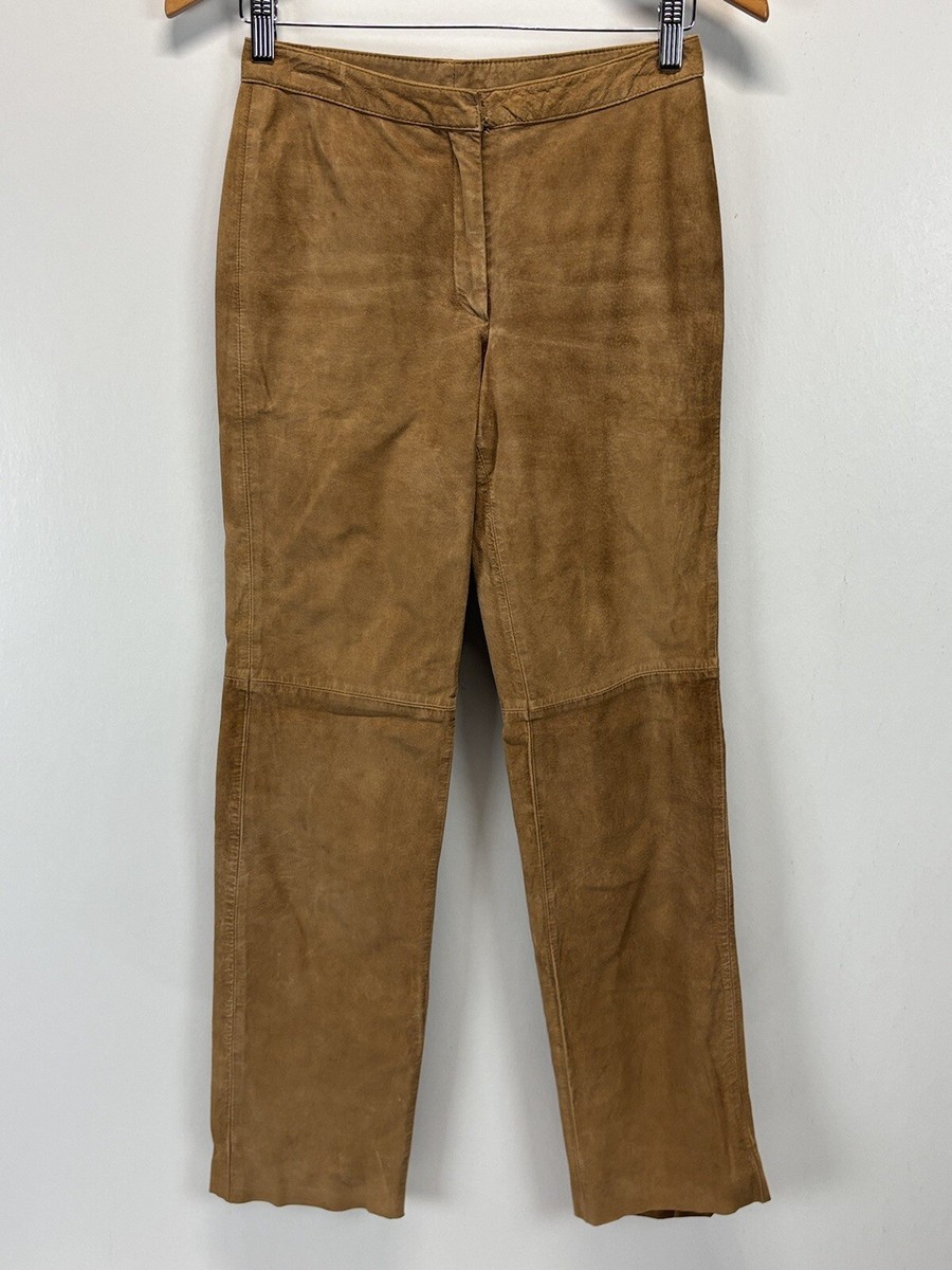 INC International Concepts Suede Pants Sz 4 Women's Brown