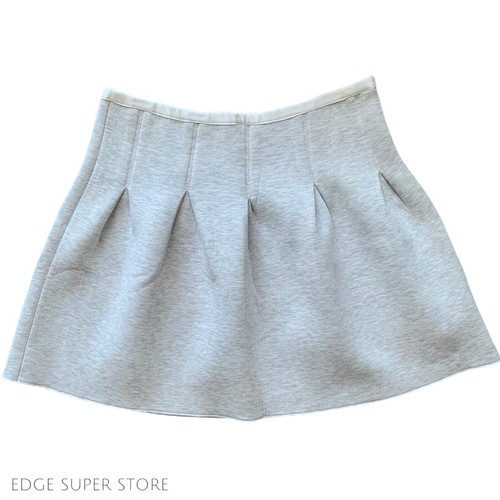 GAP hellgrau Plissee Neopren Jersey Baumwolle kurzer A-Linien Rock Größe Large - Bild 1 von 3