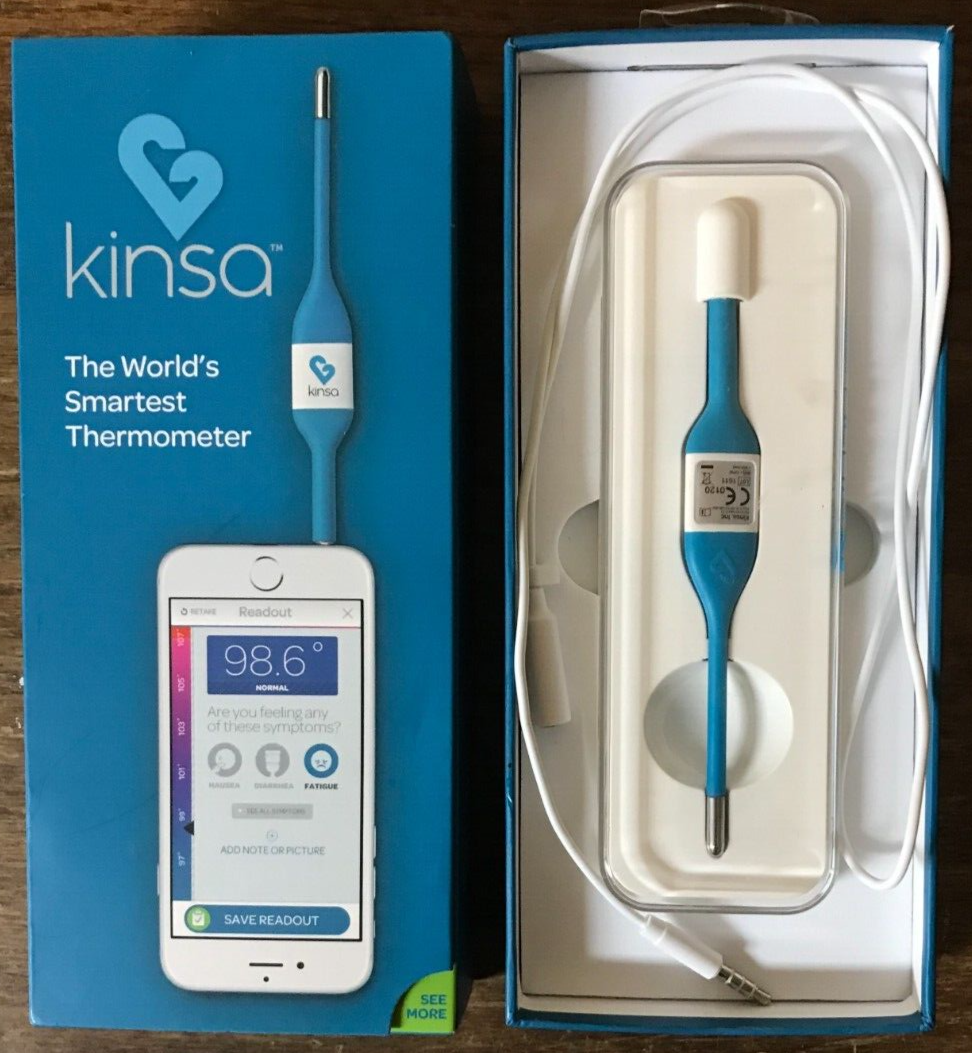 NEW KINSA SMART THERMOMETER, Fast & Accurate Temperature Reading, Tracks Illness eBay