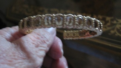 RARE JUDITH RIPKA STERLING SILVER MORGANITE BRACELET, SZ AVG
