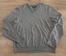 Brooks Brothers Supima Cotton Sweater Men's Large Gray V Neck Pullover
