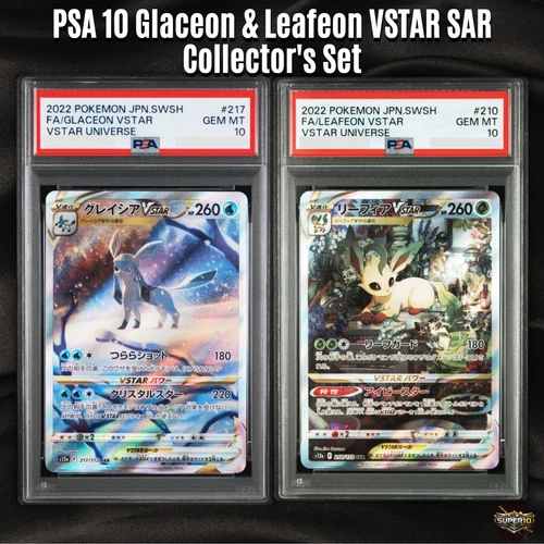 PSA 10 Pokemon Card VSTAR Universe Leafeon & Glaceon Set VSTAR SAR 210 217/172