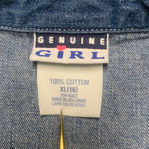 Genuine Girl Sze XLarge(18) Blue Denim Vest Floral Embroidery - Picture 3 of 11