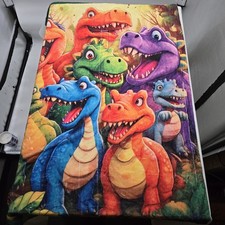Cartoon Dinosaur Print Blanket Soft All-Season Washable NWOT 38"x29"