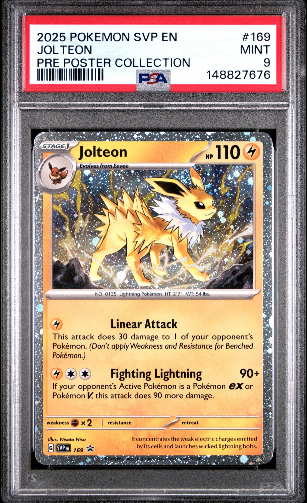 2025 POKEMON SVP EN-SV BLACK STAR PROMO #169 JOLTEON PSA 9