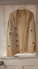 Vintage Neiman Marcus Sweater Men Med. Made in Hong Kong Yellowbeige See Descrip
