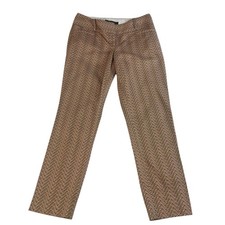 The Limited Drew Fit Pants Womens 2 Multicolor Chevron Stretch Ankle Dress Pants