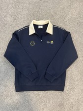 FILA Tennis Club Men  s Half Zip Sweatshirt Size S Navy Blue, with Logo