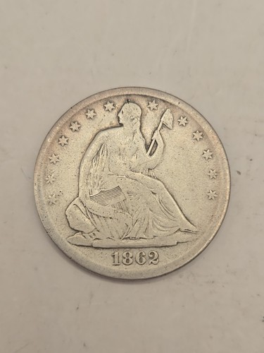 1862-S LIBERTY SEATED HALF DOLLAR 50¢ US Coin San Francisco Mint