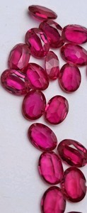 20 pieces Ruby Red Oval Shape 7x5mm CZ Cubic Zirconia Loose Stones