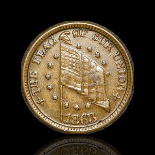 Civil War Token CWT Patriotic 1863 Shoot Him on the Spot DIX