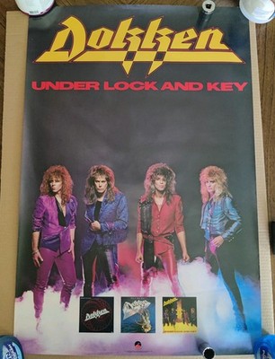 Vintage Original Dokken Under Lock And Key Promo Store Poster 1985 24'' x 36 