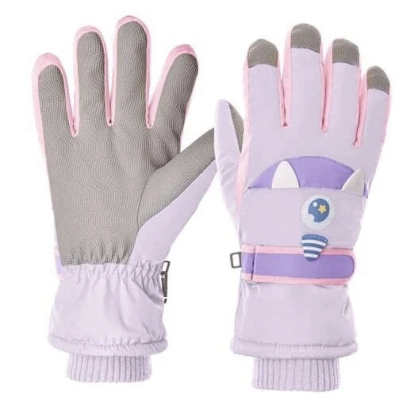 Kids Touchscreen Ski Gloves Children Waterproof Winter Snow Gloves Small Purple!