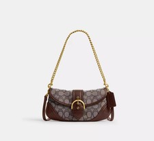 COACH CAN45 Soho Bag 25 In Signature Jacquard Oak Maple Brass Outlet NEW