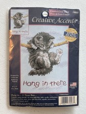 Creative Accents Kitten Cat Hang In There Counted Cross Stitch Kit 79003 5  x 7  