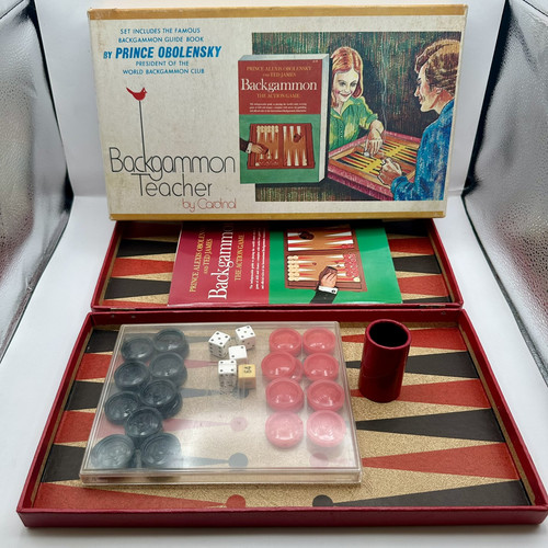 Backgammon Teacher Set By Cardinal & Book By Prince Obolensky Vintage 1970 - Picture 1 of 23