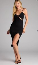 Windsor Slim Cutout Midi Dress Knit Fabric Size Medium Adjustable Brand New