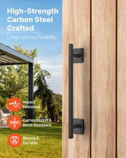 Barn Door Handle, 12.6 in Rustic Fence Gate Handle, Rust-Resistant Coating, Heav