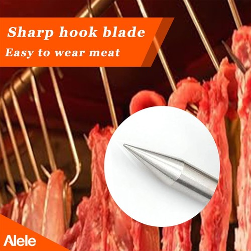 Alele Meat Hook 4Pack Heavy Duty S-Hooks 10" Stainless Steel Meat Hooks Processi - Picture 6 of 7