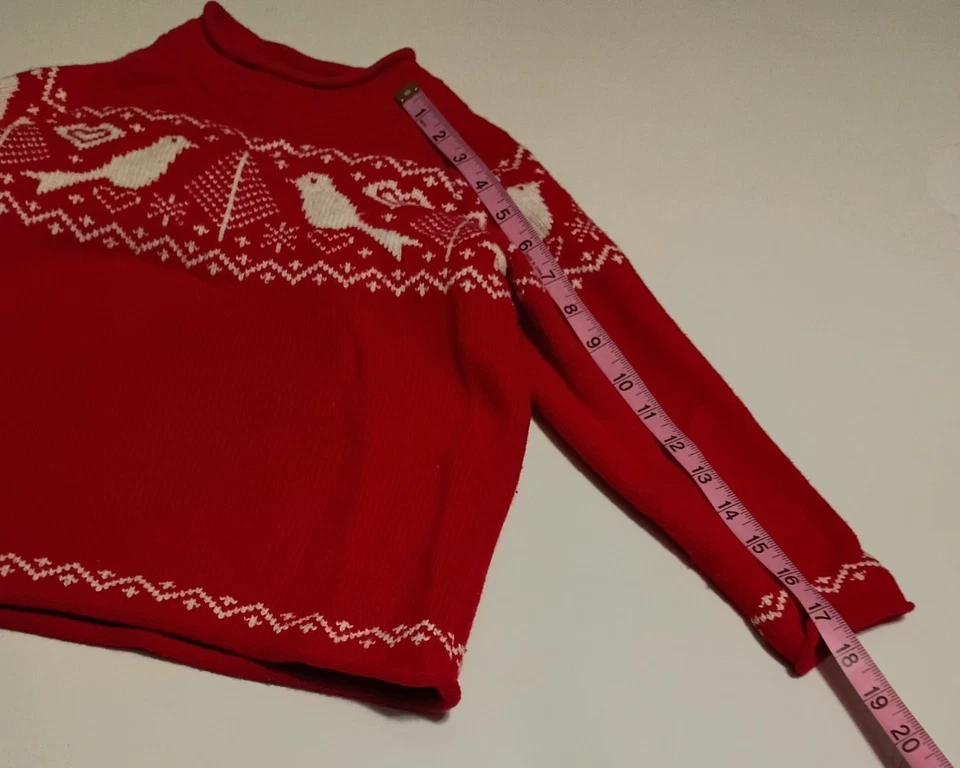 Suéter Hanna Andersson Talla 110 EE. UU. 5 Rojo Blanco Navidad Vacaciones Manga Larga Foto 3 de 4