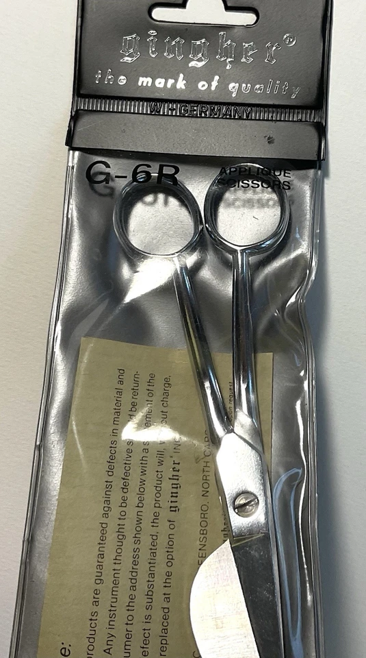 NIP Gingher 6" Model G-6R Knife Edge Applique Bent Handle Scissors Sewing Crafts - Image 3 of 4