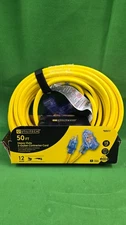 Utilitech 25 ft Heavy Duty 3 Outlet Contractor Extension Cord 12/3 15A 67535 NEW