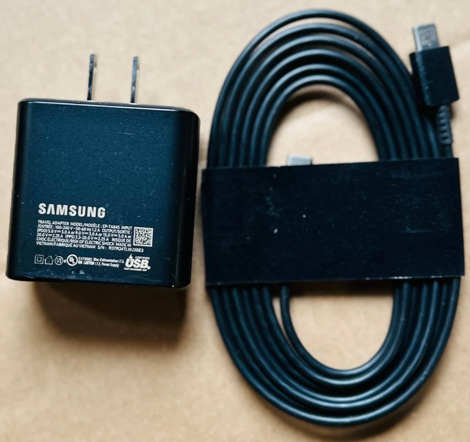 Genuine Samsung 45W Charger and 6ft USB-C Cable for Galaxy S22 S23+ S24 Ultra - Image 3 of 4