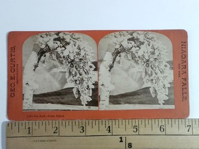 Antique George E. Curtis Niagara Falls Ice Arch Stereoview c1870s