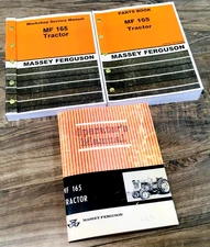 Set Massey Ferguson 165 Tractor Service Repair Owners Operators Parts Manuals