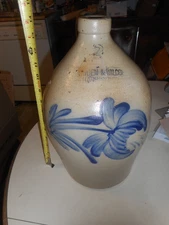Beautiful large 2 gallon Cowden & Wilcox decorated Stoneware Jug