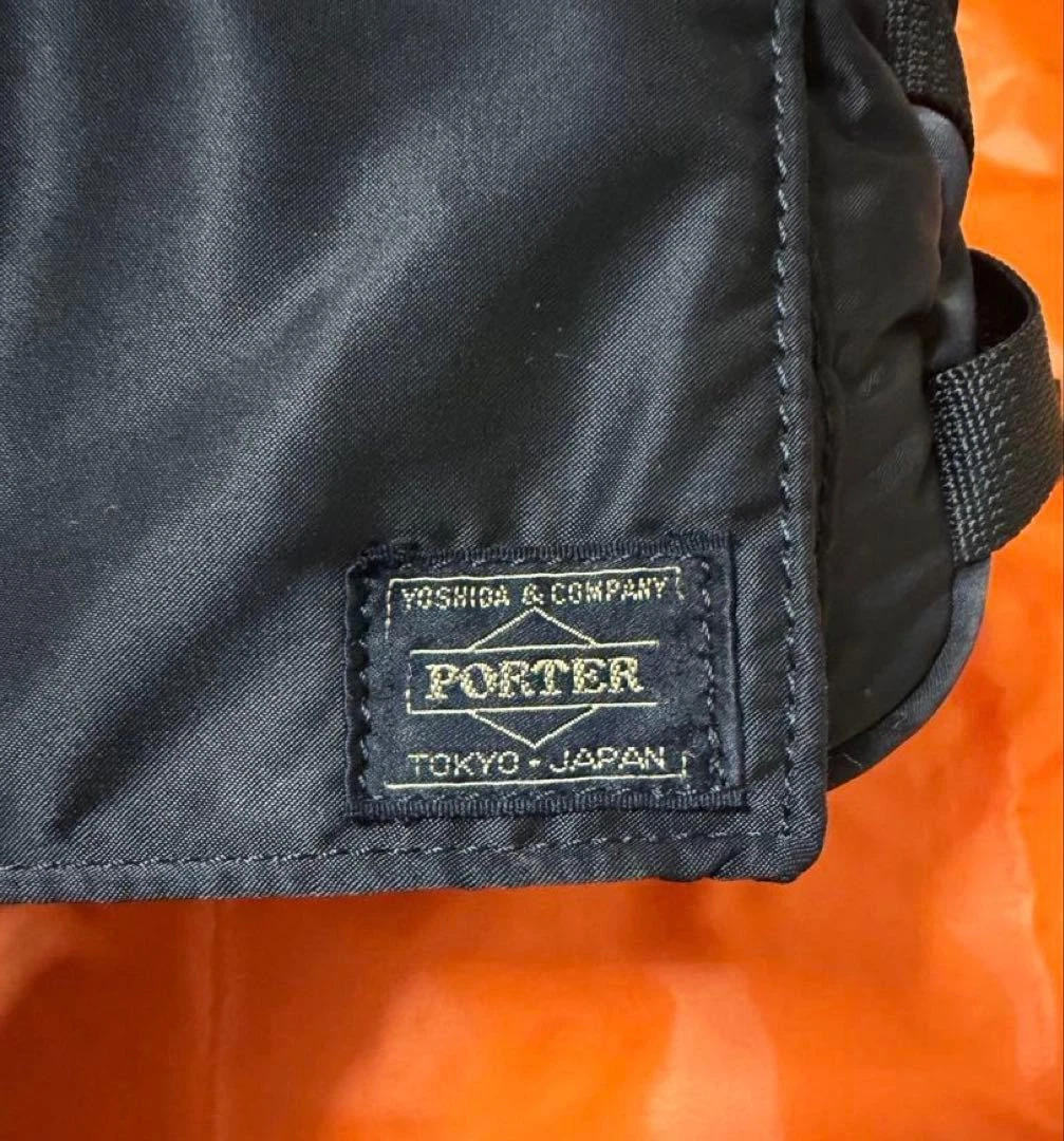 PORTER Yoshida TANKER Gürteltasche Body Bag Schwarz Nylon 2 Fronttaschen Japan