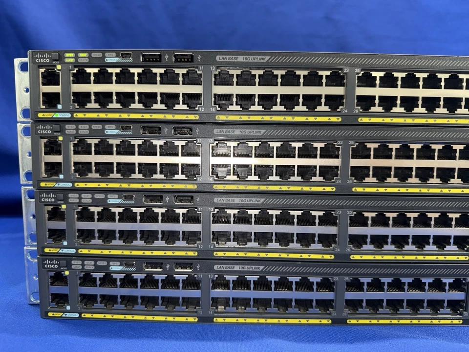 Conmutador Cisco Catalyst 2960-X 48 puertos 48TD-L - Lote de 4 - Puertos probados - Leer más abajo Foto 4 de 4