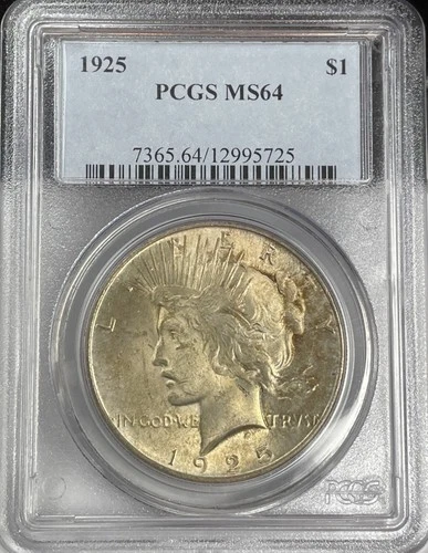 1925 Peace Silver Dollar PCGS MS 64