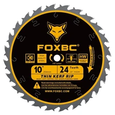10-Inch 24-Tooth Thin Kerf Ripping Table Saw Blade ATB, 5/8-Inch Arbor Woodcut